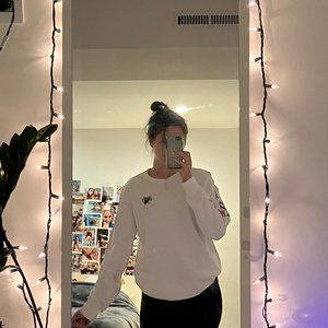 ESPOLON TEQUILA vintage white long sleeve crew neck cover up